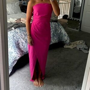 REVOLVE Pink Strapless Midi Dress